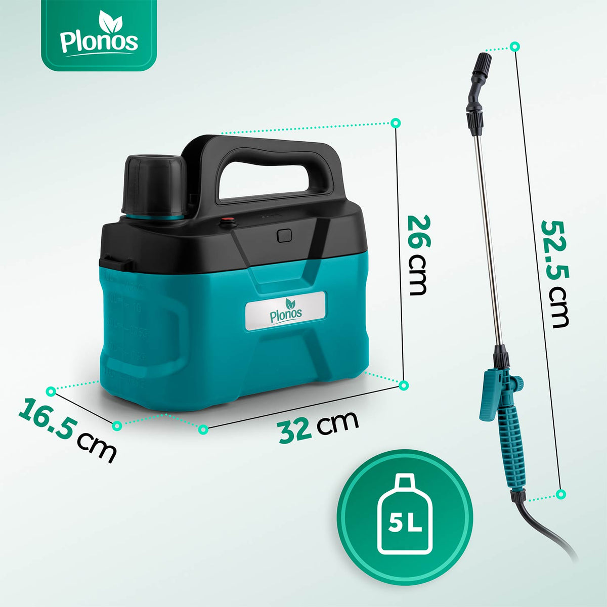 Akumuliatorinis slėginis purkštuvas Plonos, 5 l