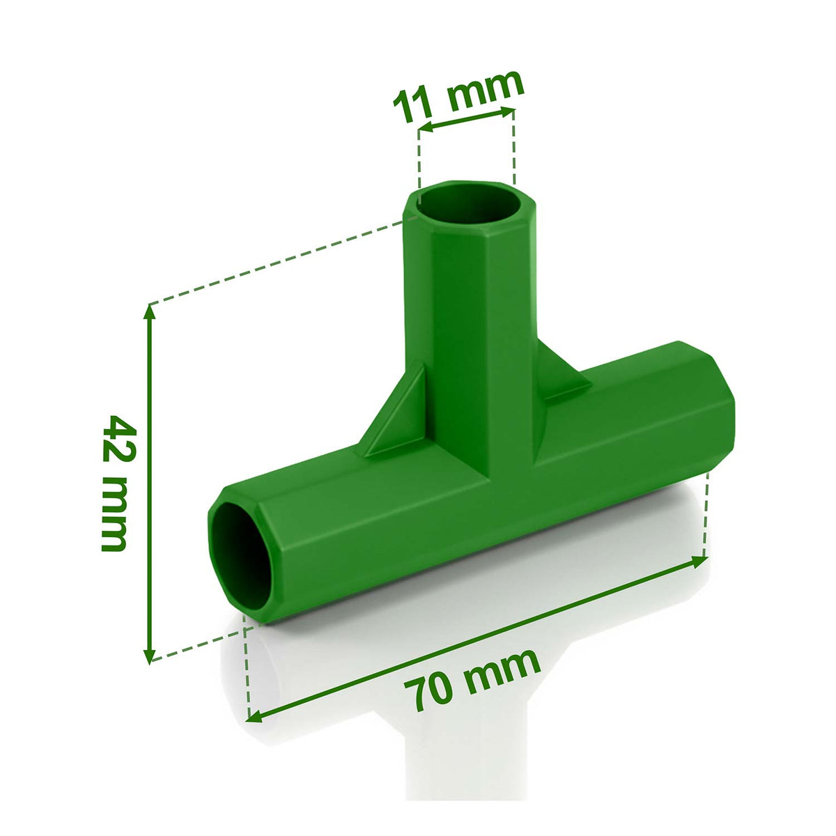 Augalų atramų jungtys Plonos, 3 tipo, 11 mm, 4 vnt., žalios