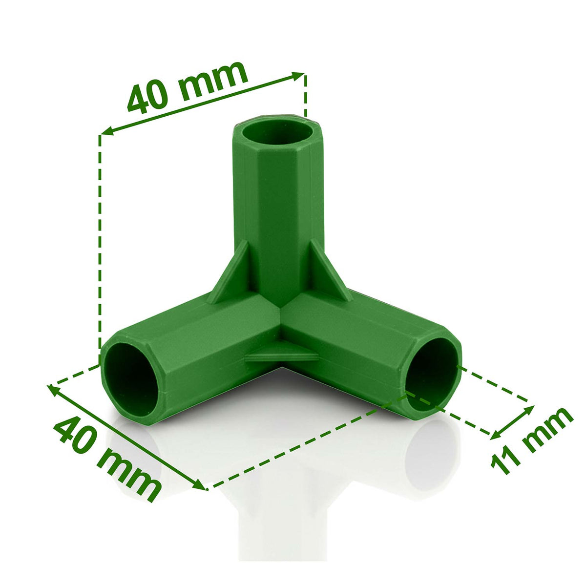 Augalų atramų jungtys Plonos, 3 tipo, 11 mm, 4 vnt., žalios