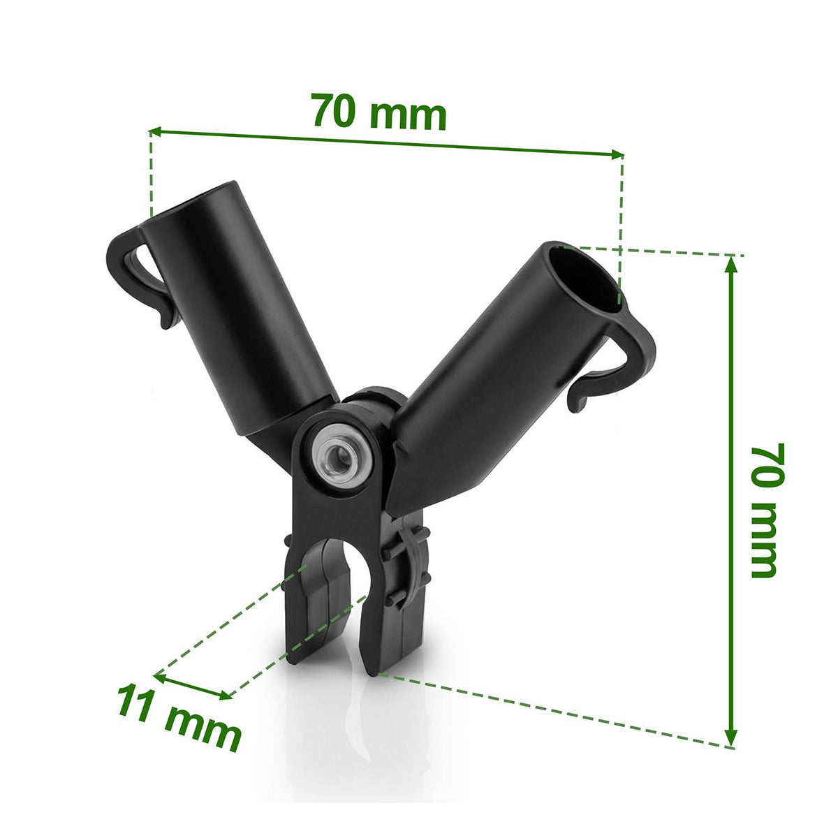 Augalų atramų jungtys Plonos, A tipo, 11 mm, 4 vnt., juodos