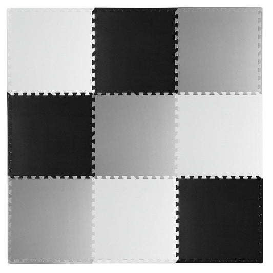 Ricokids didelis putplasčio šachmatų rašto žaidimų kilimėlis vaikams 180x180 cm 9 dalių