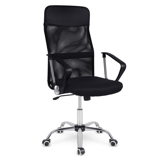 Juoda ergonomiška mikro tinklelio biuro kėdė Sofotel Tamar su porankiais ir chromuotu pagrindu
