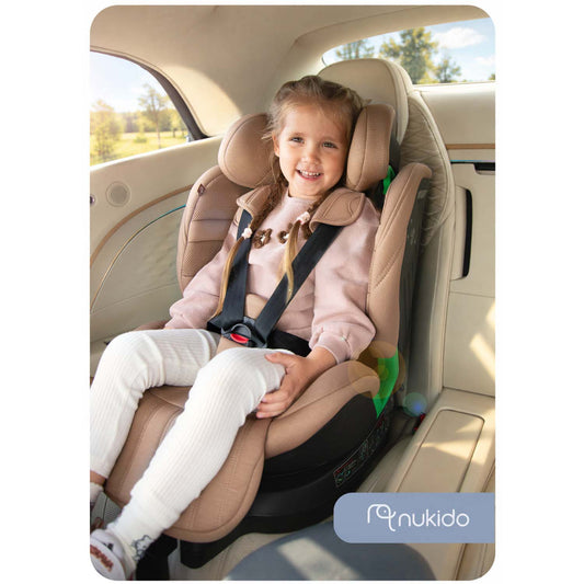 Pasukama automobilinė kėdutė su atramine koja Nukido Shelly, i-Size, ISOFIX