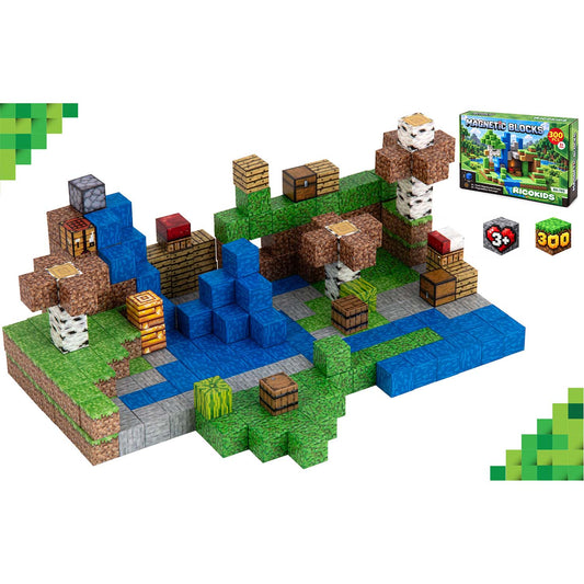 Magnetinis konstruktorius Ricokids, 300 dalių, 2 × 2 cm kaladėlės