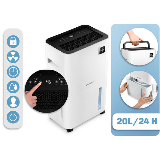 Kompresorinis oro sausintuvas Berdsen su Wi-Fi, 20 l/24 val., baltas