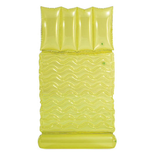 Laimo žalios spalvos pripučiamas paplūdimio čiužinys hamakas 173x89 cm vandeniui PVC