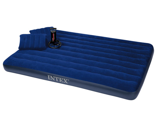 Veliūrinis čiužinys INTEX King 203x183x22 cm dviems žmonėms poilsiui kelionėms namams