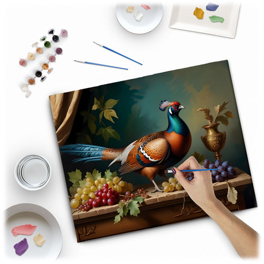 Tapyba pagal numerius 40x50 cm Massido fazanas rinkinys paveikslui sukurti su akriliniais dažais ir teptukais