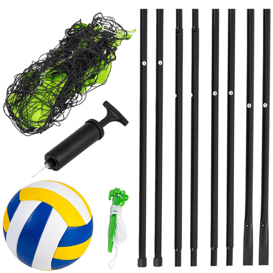Universalus tinklinio ir badmintono tinklas su rėmu 570 cm lauko žaidimams