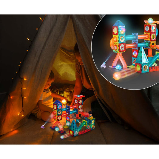 Šviečiantis magnetinis konstruktorius Ricokids, 150 dalių