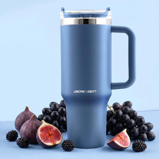 Termopuodelis su šiaudeliu Berdsen, 1180 ml, tamsiai mėlynas