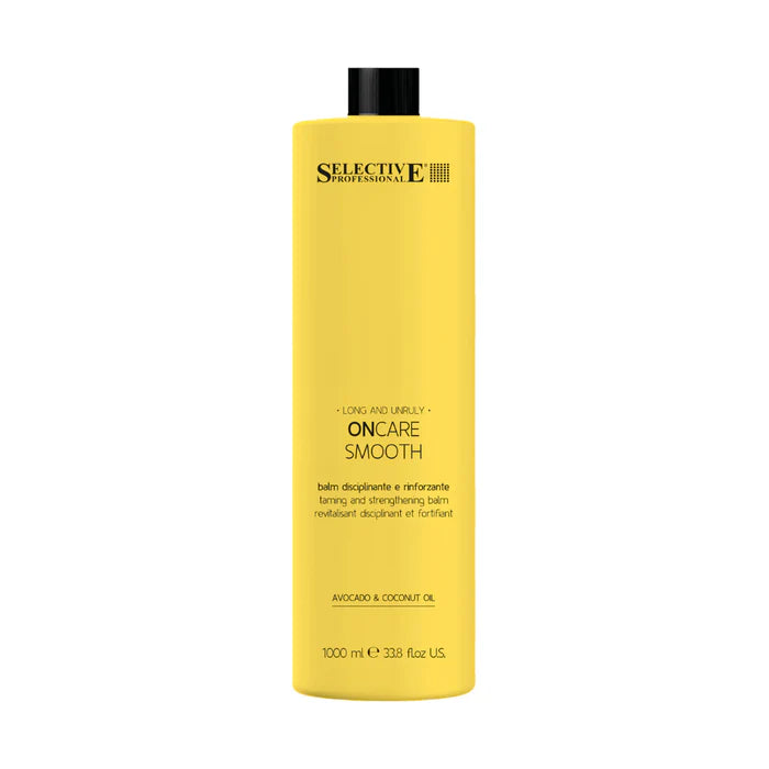 Balzamas nepaklusniems plaukams Selective OnCare Smooth 1000 ml su avokadų ir kokosų aliejumi