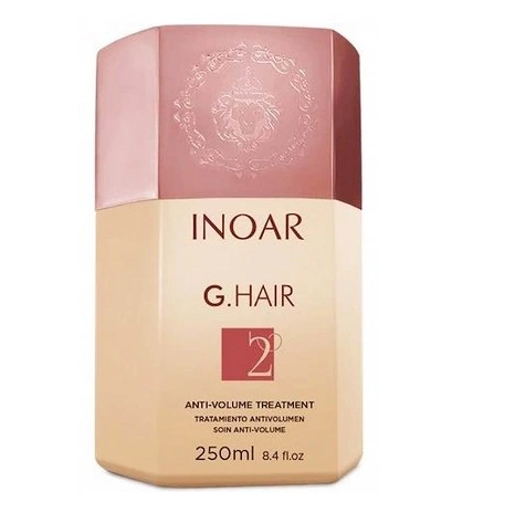 INOAR G.HAIR 2 plaukų glotninimo priemonė nuo apimties 250ml profesionaliam naudojimui
