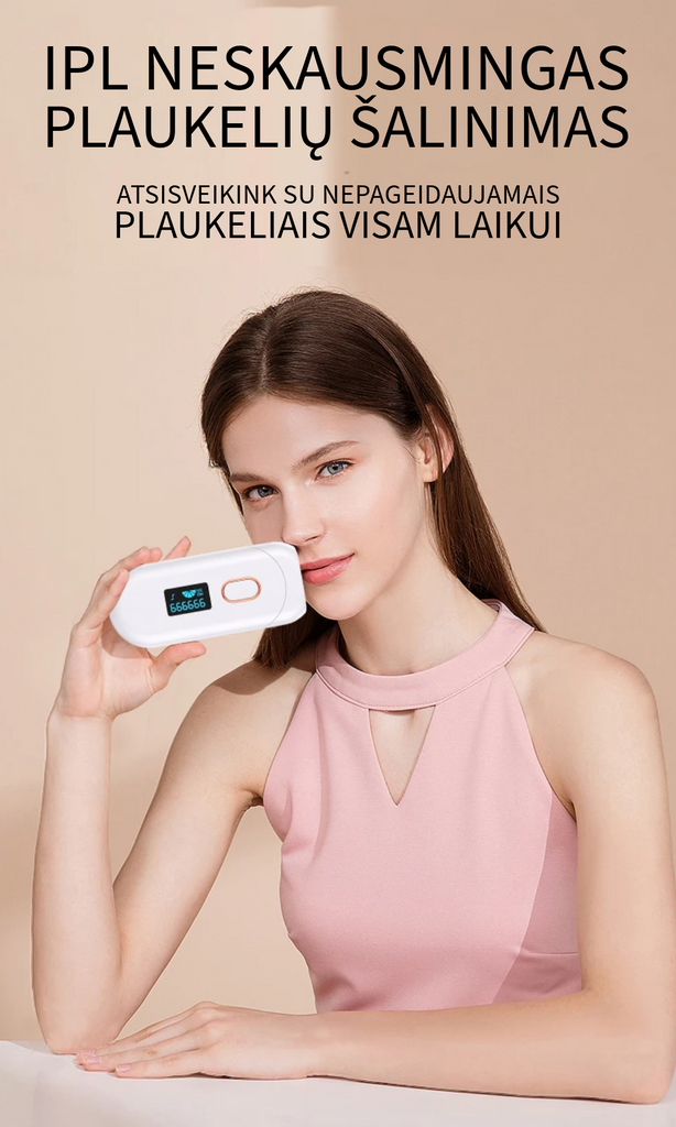 IPL fotoepiliatorius plaukų šalinimui namuose glotniai odai