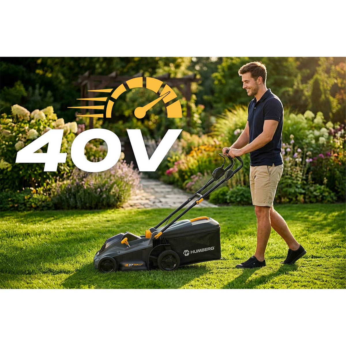 Akumuliatorinė vejapjovė Humberg, 1000 W, 37 cm