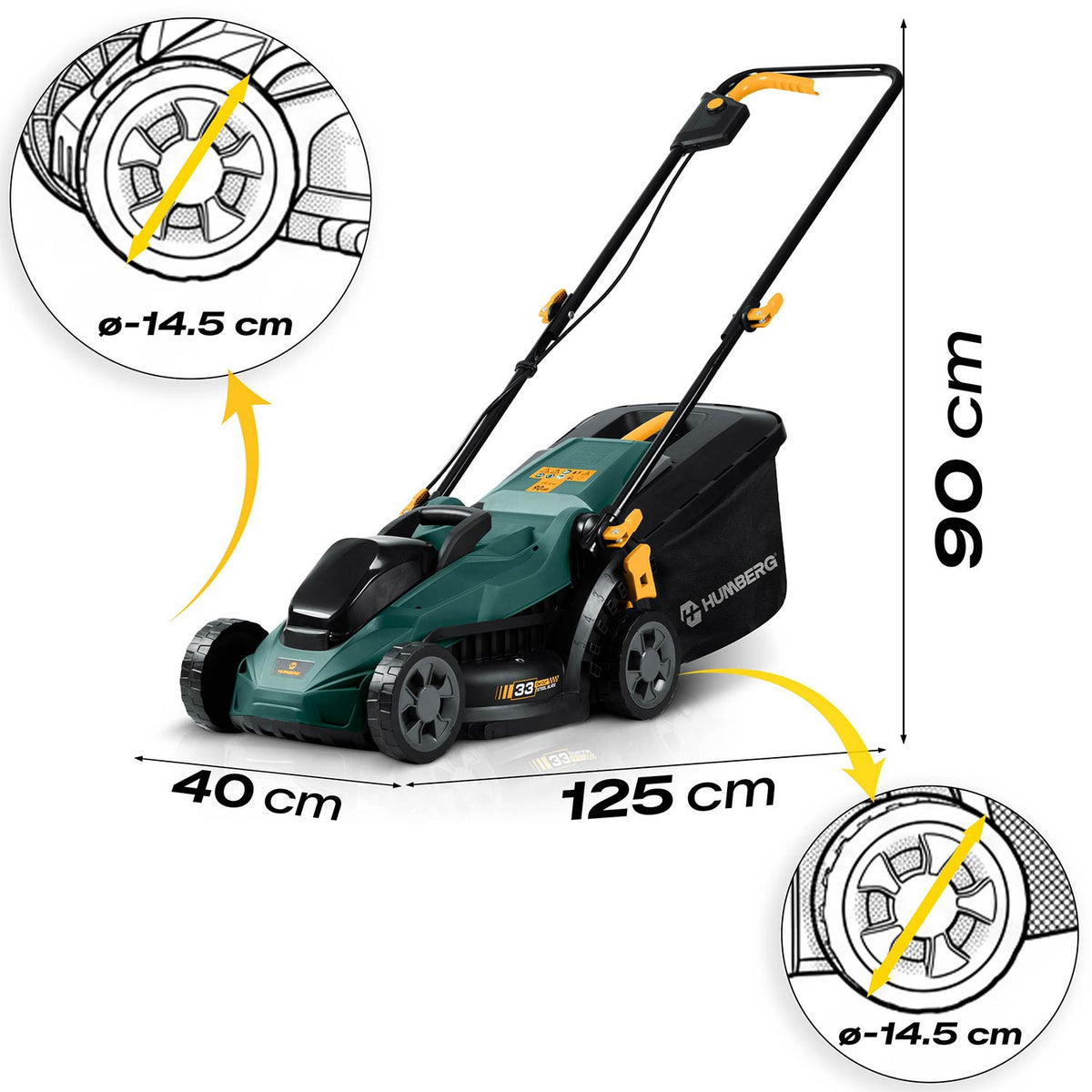 Akumuliatorinė vejapjovė Humberg, 500 W, 33 cm