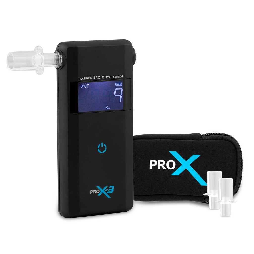 Alkomat elektrochemiczny AlcoForce PRO X-3 su ekranu, skirtas tiksliai matuoti alkoholio kiekį.