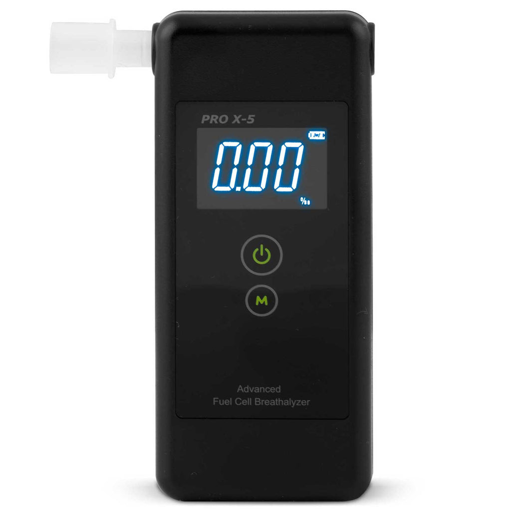 Alkomat Elektrochemiczny AlcoForce PRO X-5 Patikimumas Kelyje su moderniu dizainu ir aiškiu LCD ekranu.