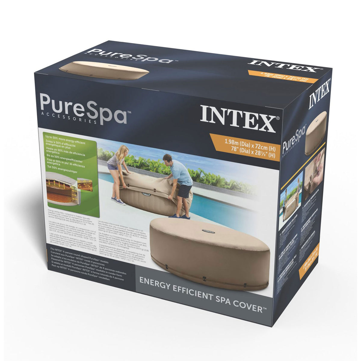 Apvalus termoizoliacinis SPA uždangalas Intex, 4 asmenų modeliui