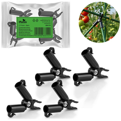Augalų atramų jungtys Plonos, A tipo, 11 mm, 4 vnt., juodos