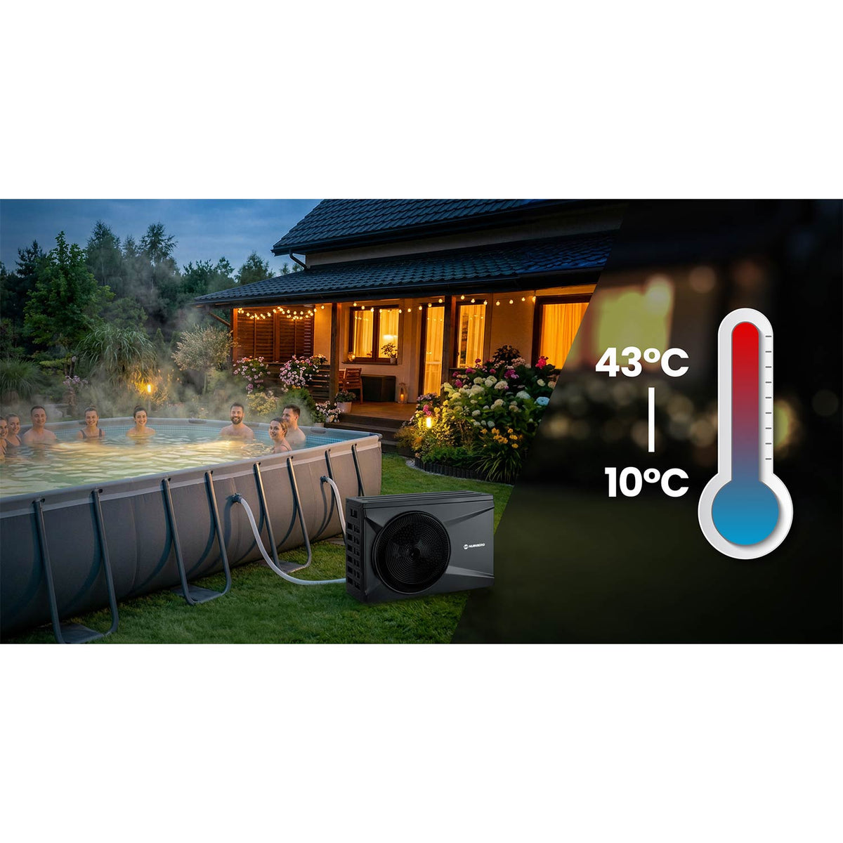 Baseino ir SPA šilumos siurblys Humberg, 10 kW