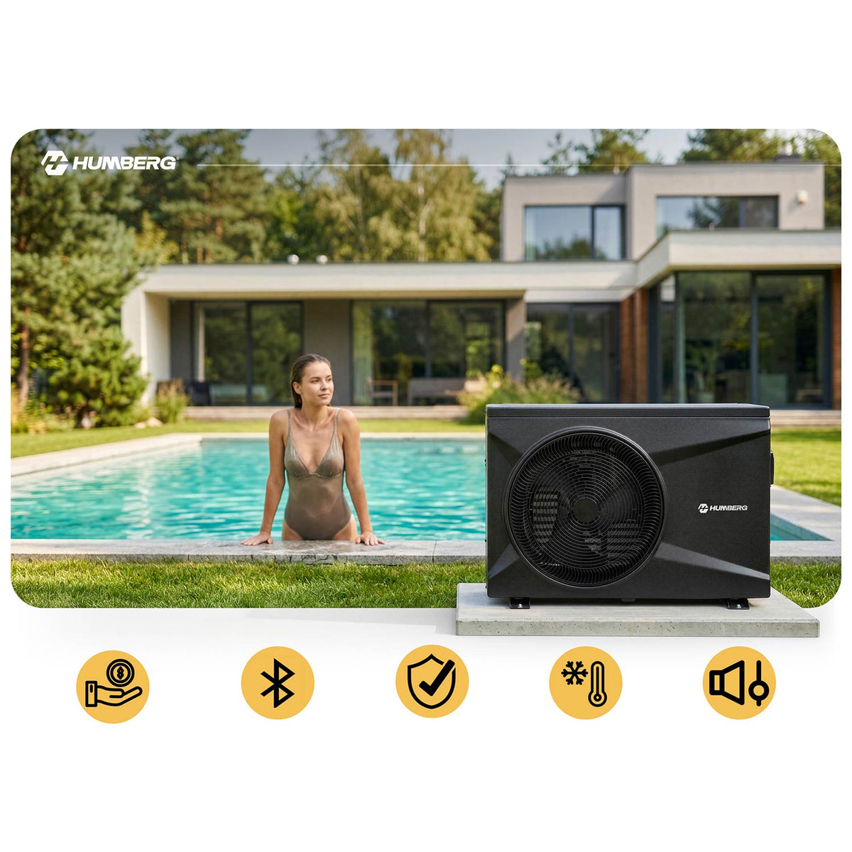 Baseino ir SPA šilumos siurblys Humberg, 10 kW