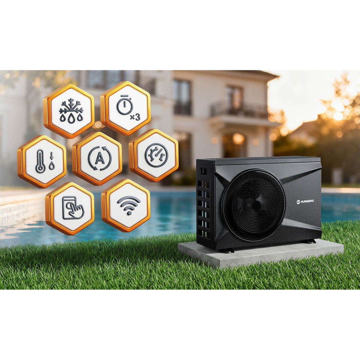 Baseino ir SPA šilumos siurblys Humberg, 10 kW