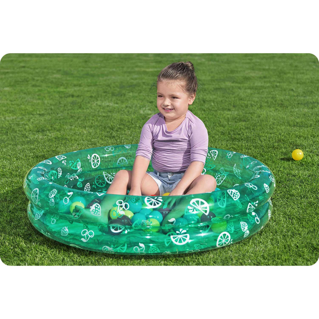 Vaikiškas rožinis pripučiamas baseinas su kamuoliukais 91x20 cm Bestway 51141 lauko žaidimams vaikams