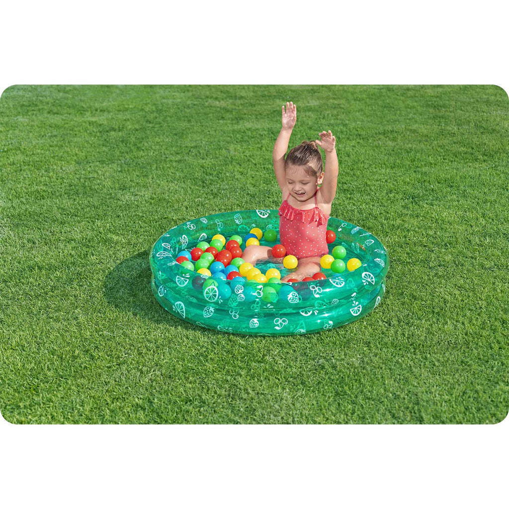 Vaikiškas rožinis pripučiamas baseinas su kamuoliukais 91x20 cm Bestway vaikams vasarai