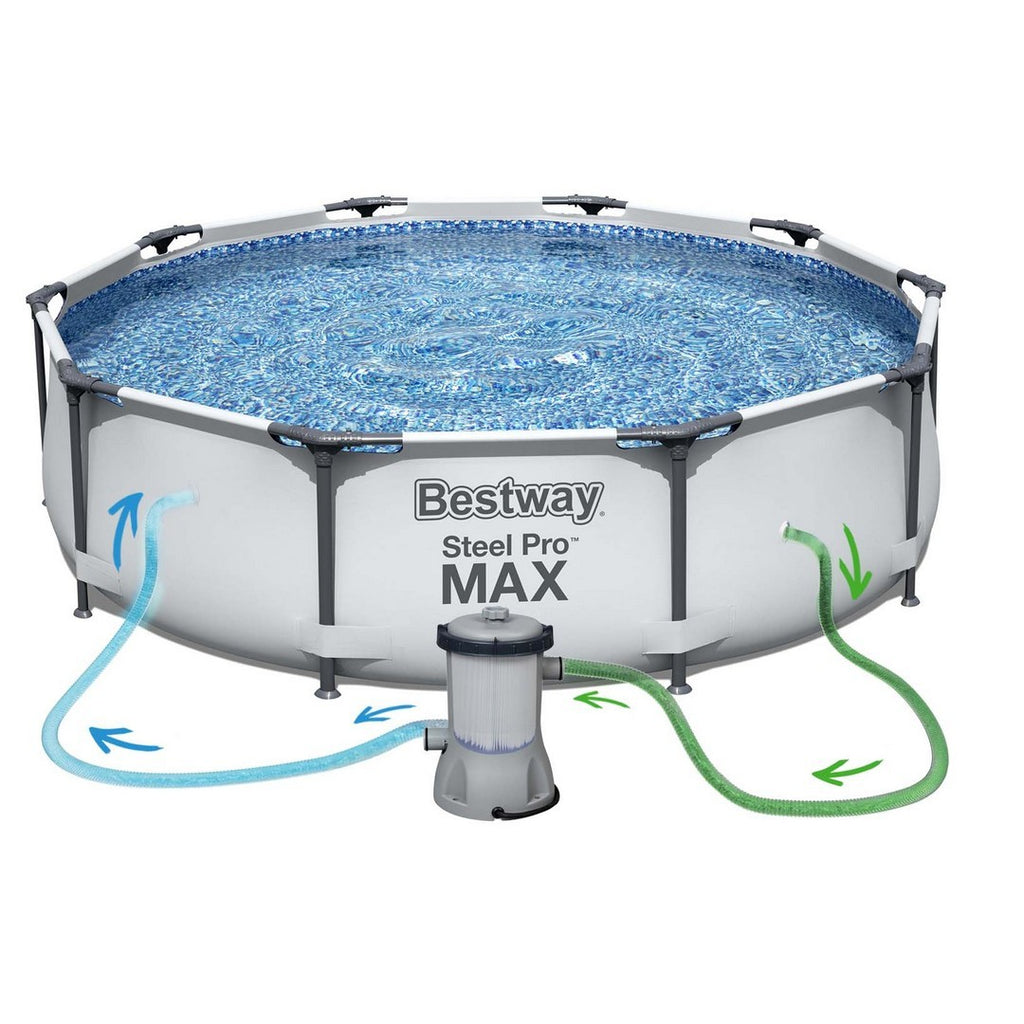 Bestway 305 x 76 cm rėminis sodo baseinas 9in1 komplektas su pompa ir priedais
