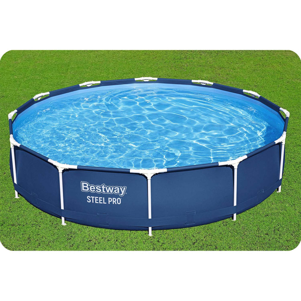 Bestway 366 x 76 cm rėminis sodo baseinas su kopėčiomis ir priedais vasarai kieme