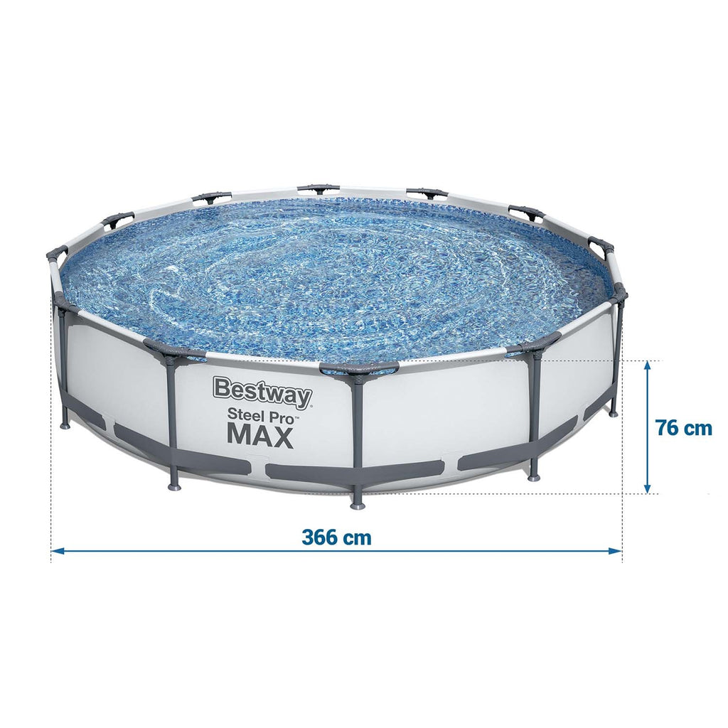 366 x 76 cm sodo rėmo baseinas Bestway 56416 9in1 su priedais šeimai vasaros poilsiui