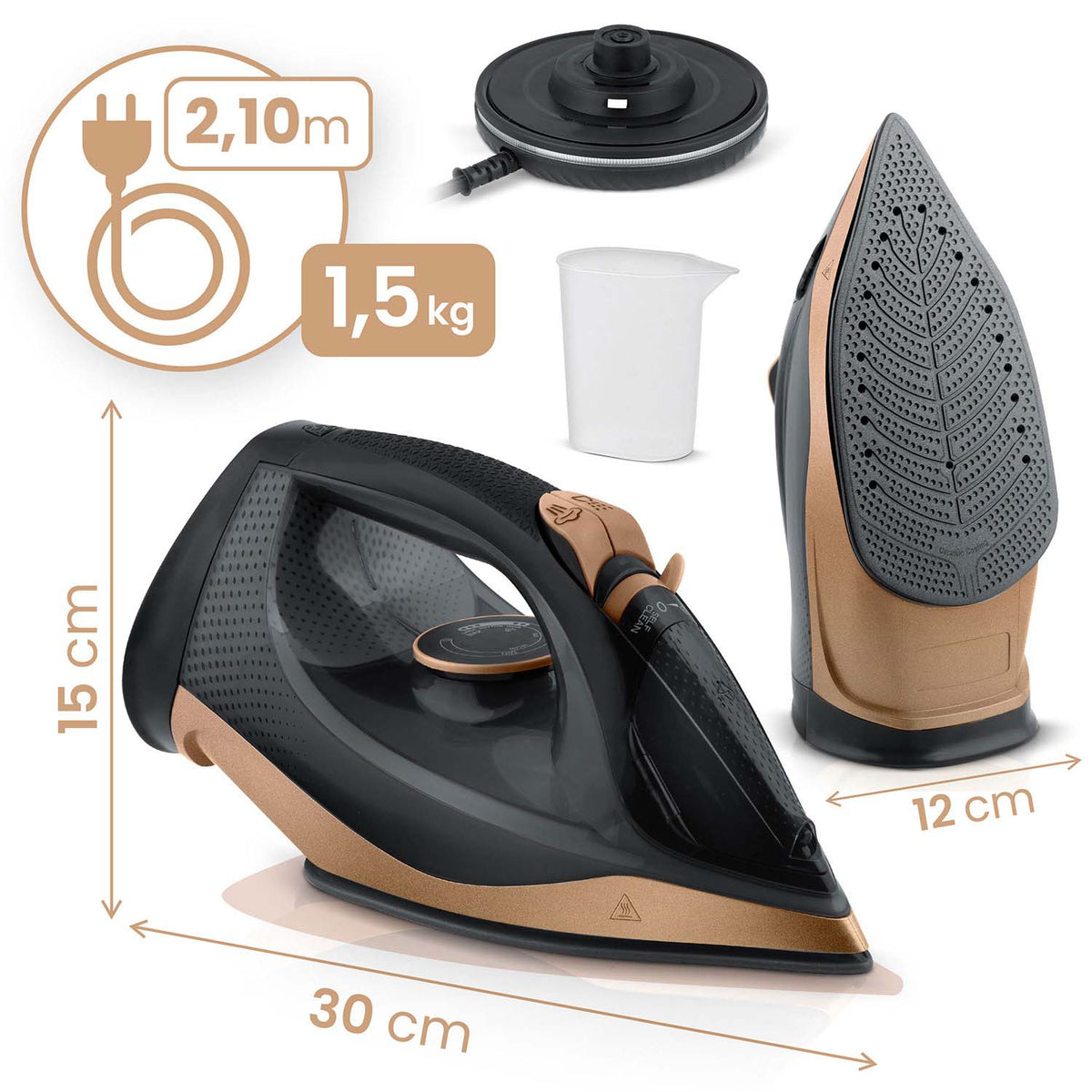 Belaidis garinis lygintuvas Berdsen, 2600 W, keraminis padas
