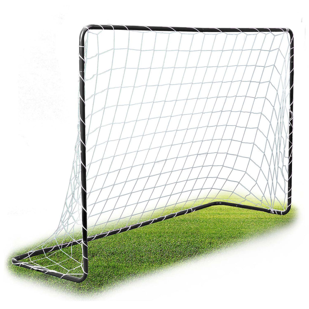 Futbolo vartai 183x122x61 cm juodi vaikams ir suaugusiems lauko treniruotėms ir žaidimams