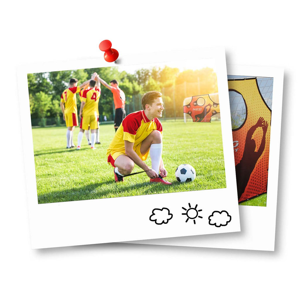 Futbolo vartai juodi 183 x 122 x 61 cm treniruotėms ir žaidimams lauke vaikams ir suaugusiems
