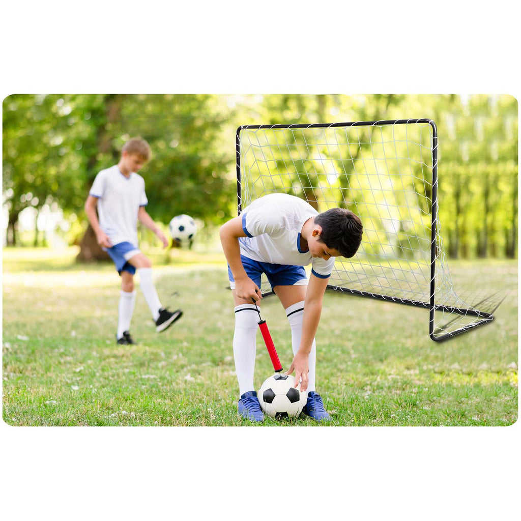 Juodi futbolo vartai 183x122x61 cm vaikams ir suaugusiems kiemui ar sporto treniruotėms