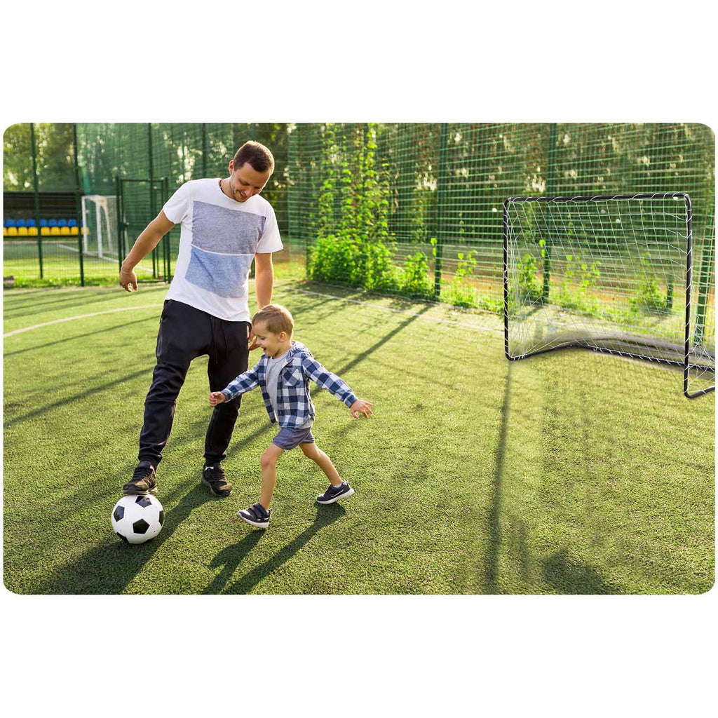 Futbolo vartai 183x122x61 cm juodi lauko treniruotėms vaikams ir suaugusiems