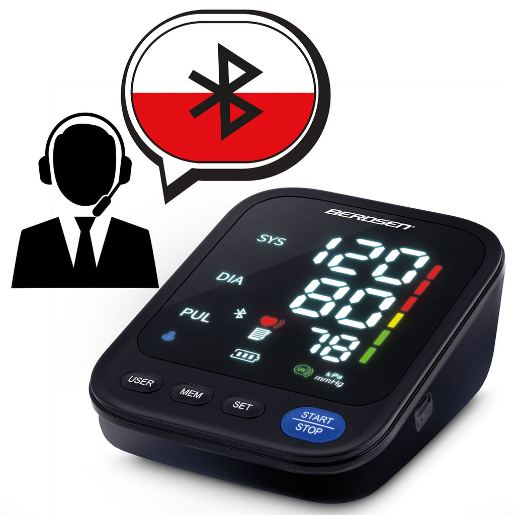 Išmanus kraujospūdžio matuoklis su balso pranešimais ir Bluetooth Berdsen BD-123 senjorams