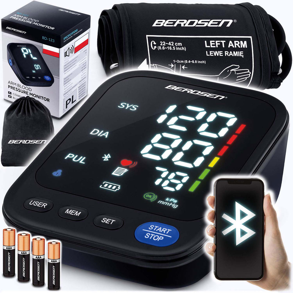 Kraujospūdžio matuoklis su Bluetooth ir balso pranešimais Berdsen BD-123 senjorams namams