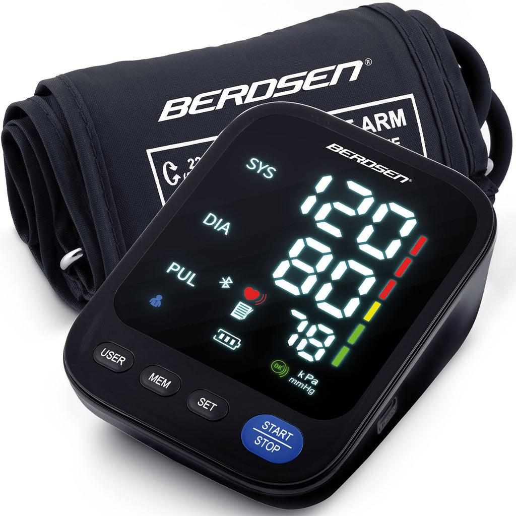 Išmanus kraujospūdžio matuoklis su Bluetooth ir balso pranešimais Berdsen BD-123 senjorams ir šeimai