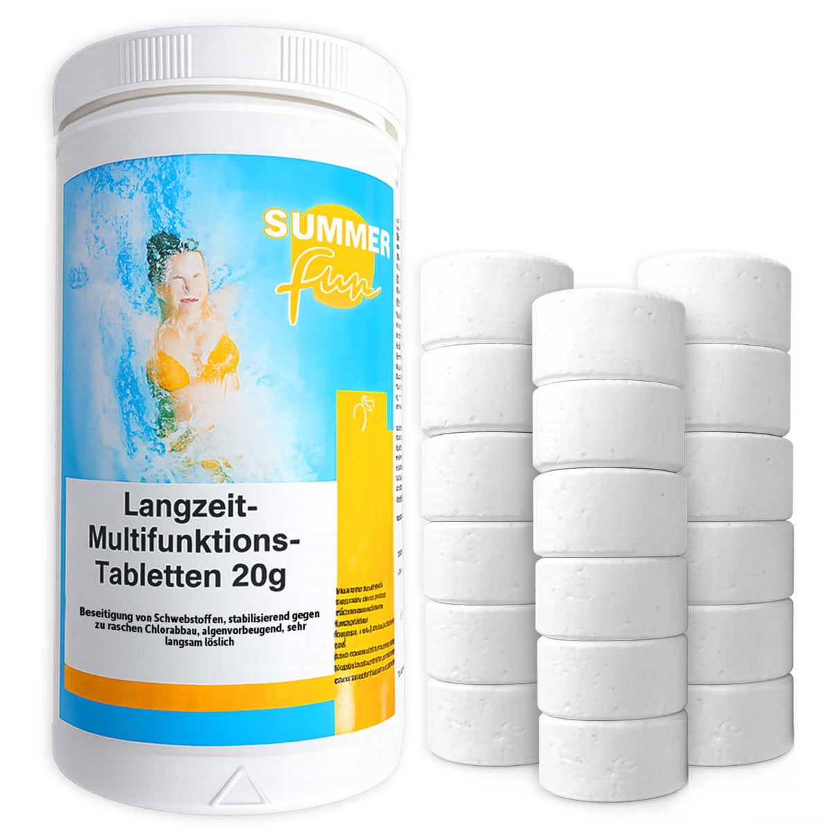 Daugiafunkcės chloro tabletės baseinui, 20 g, 1 kg