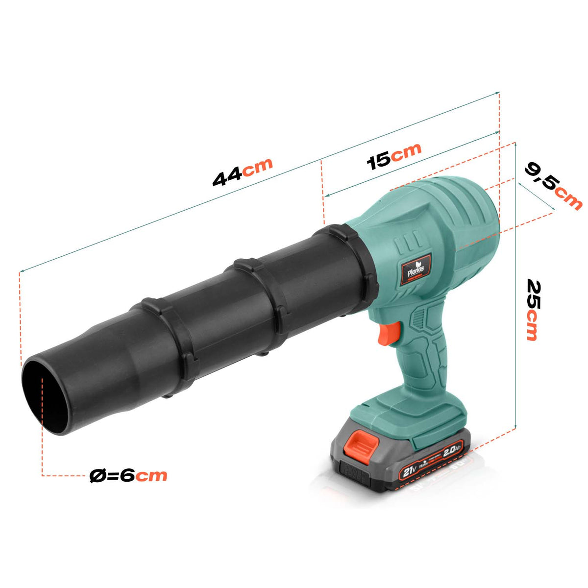 Akumuliatorinis lapų, žolės ir sniego pūstuvas Plonos, 21 V, 350 W