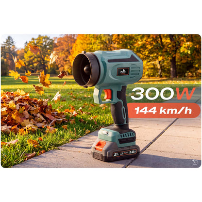 Akumuliatorinis pūstuvas Plonos, 21 V, 300 W, 2 × 2 Ah