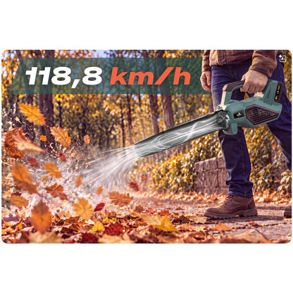 Akumuliatorinis pūstuvas Plonos, 21 V, 300 W, 2 × 3 Ah