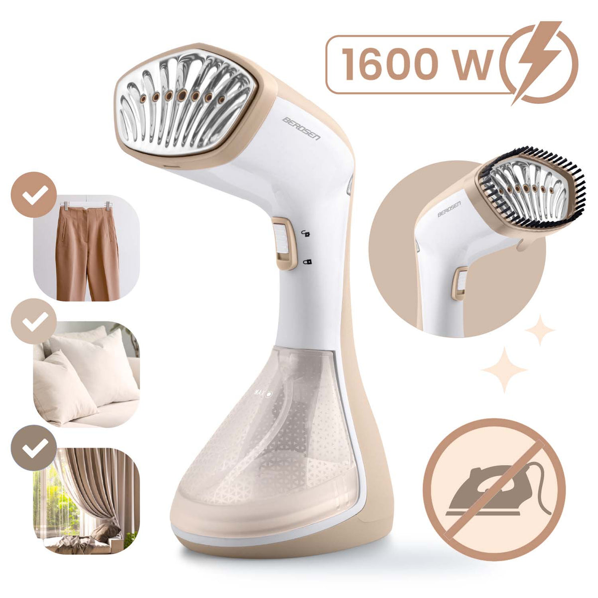 Drabužių garintuvas Berdsen, 1600 W, 230 ml