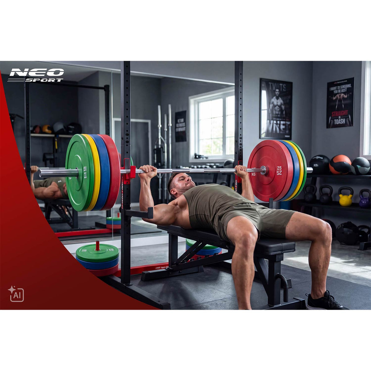 Stacionarus prisitraukimų skersinis ir štangos stovas Neo-Sport Apex Frame