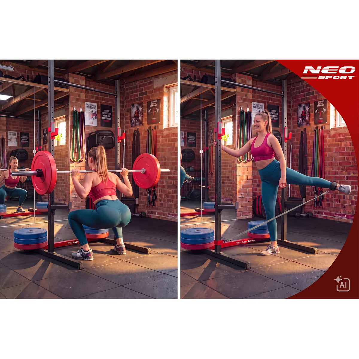 Stacionarus prisitraukimų skersinis ir štangos stovas Neo-Sport Apex Frame