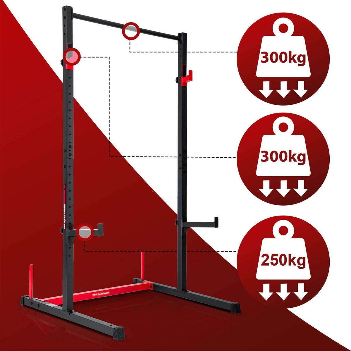 Stacionarus prisitraukimų skersinis ir štangos stovas Neo-Sport Apex Frame