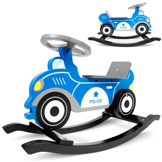 Medinis supamasis policijos automobilis vaikams Ricokids žaislas lavinantis motoriką ir kūrybiškumą