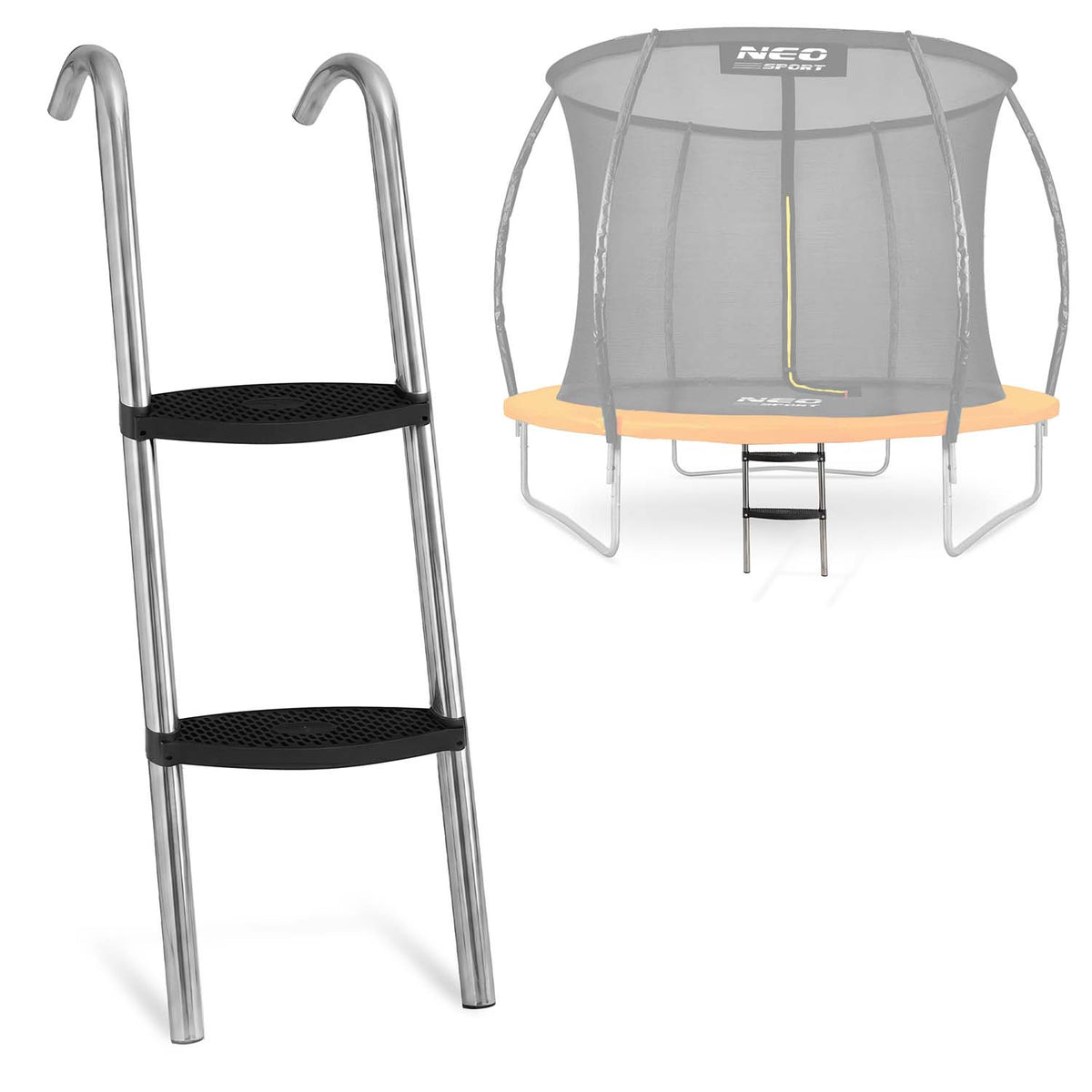 Dviejų pakopų batuto kopėčios Neo-Sport C, 183–252 cm batutams
